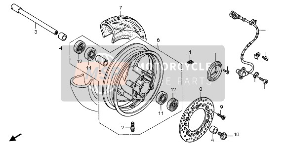 Honda FJS600D 2005 FRONT WHEEL for a 2005 Honda FJS600D